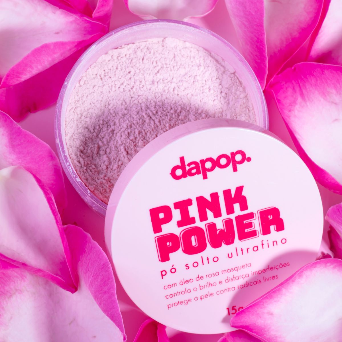 Pó Solto Ultrafino Pink Power Rosa Mosqueta - Dapop