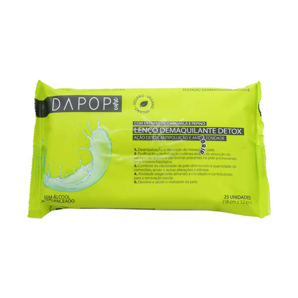 Lenço Demaquilante Detox Vegano - Dapop