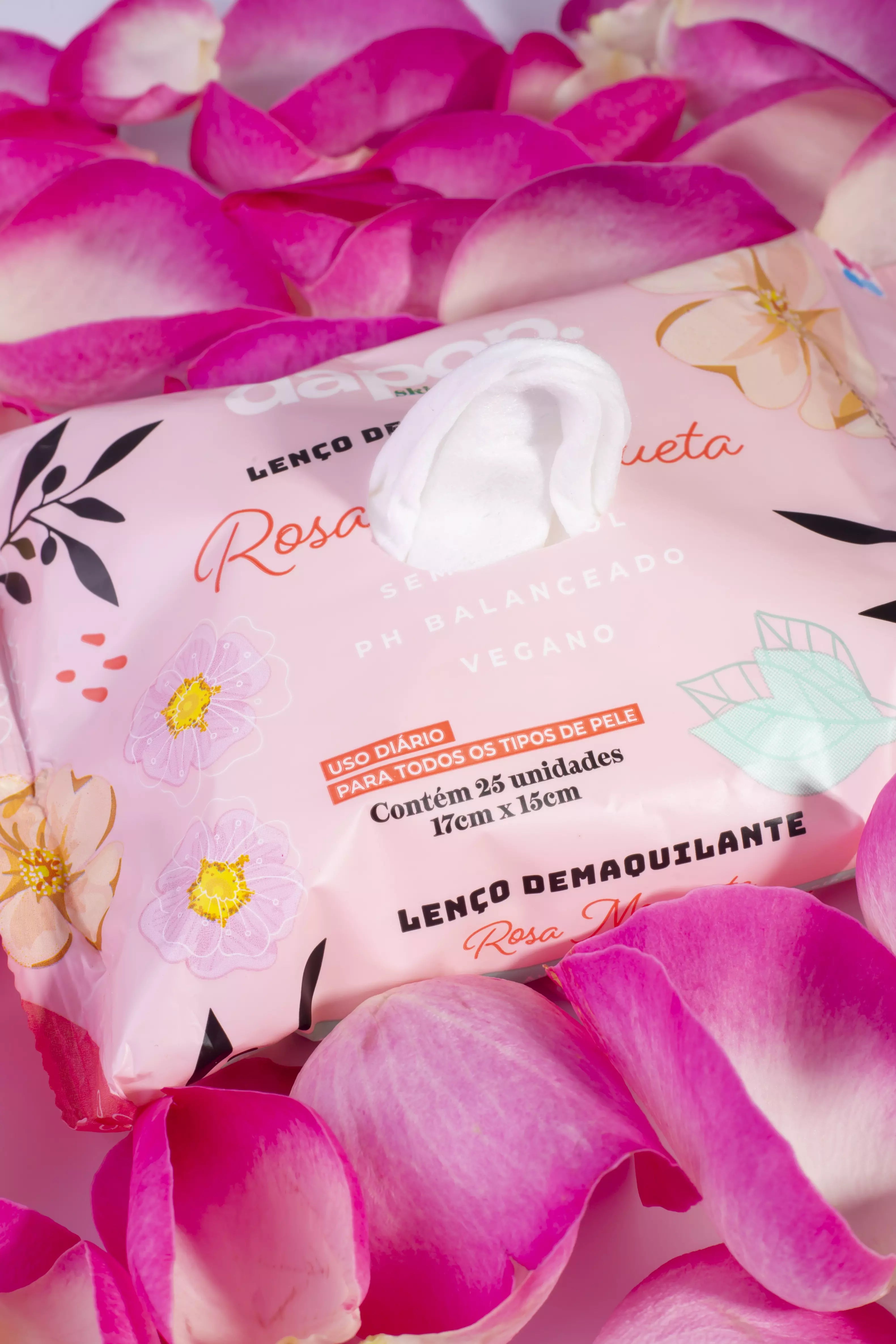 Lenço Demaquilante Rosa Mosqueta - Dapop