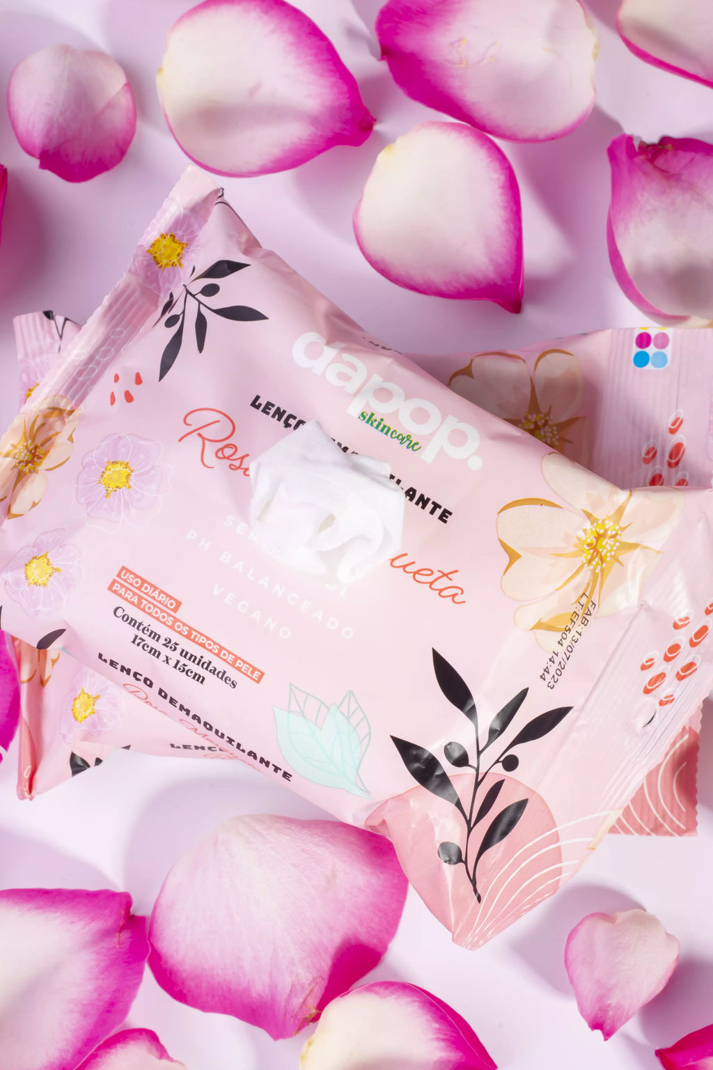 Lenço Demaquilante Rosa Mosqueta - Dapop