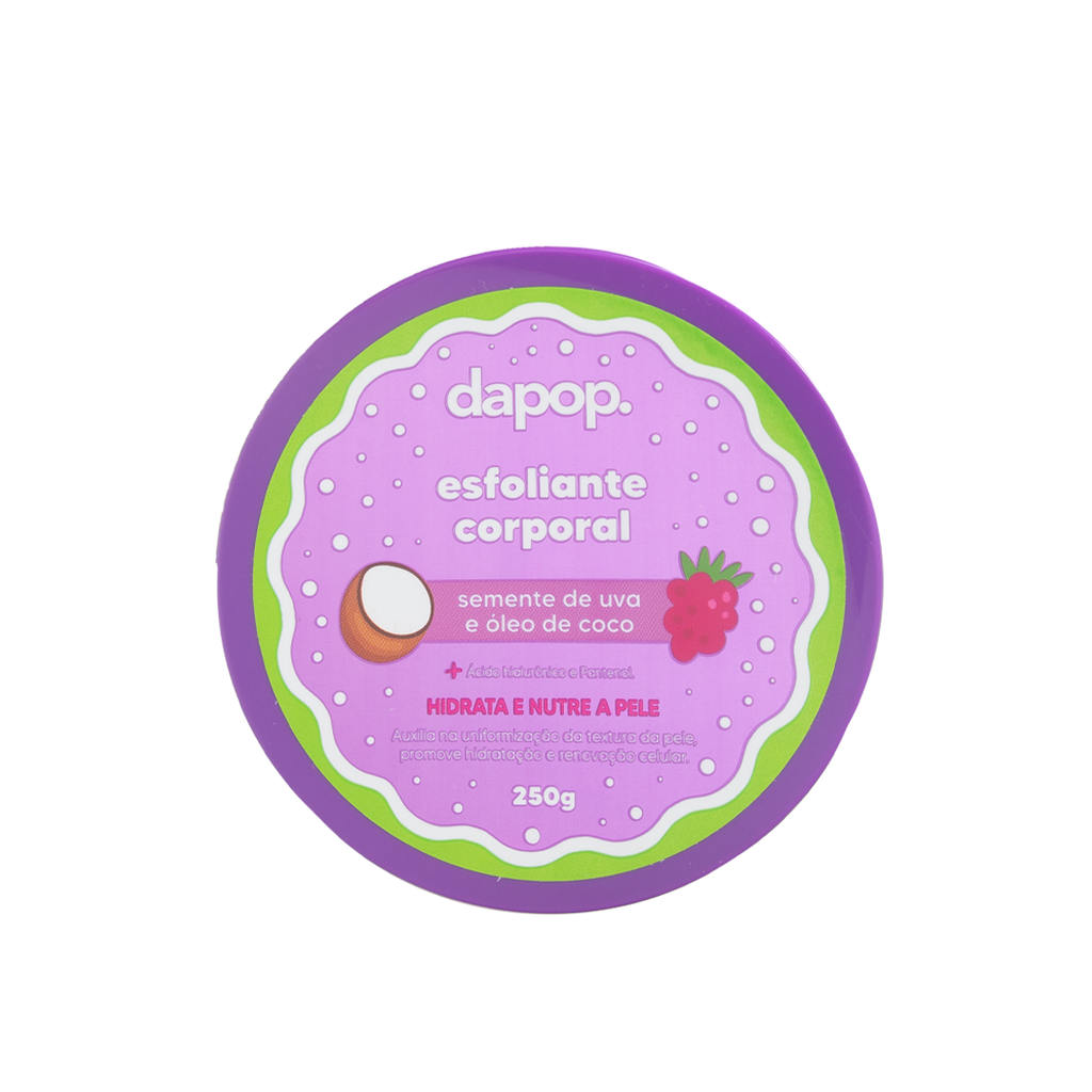 Esfoliante Corporal Perfumado Com Semente de Uva e Óleo de Coco - Dapop