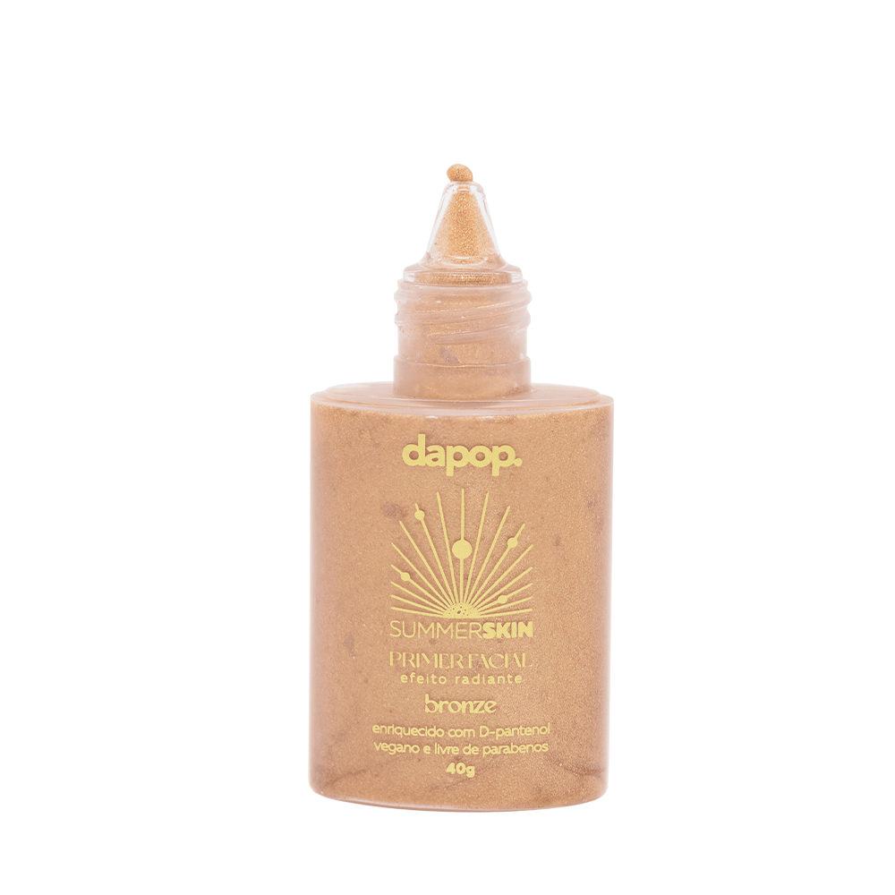Detalhe do aplicador do Primer Facial Glow Bronze Dapop